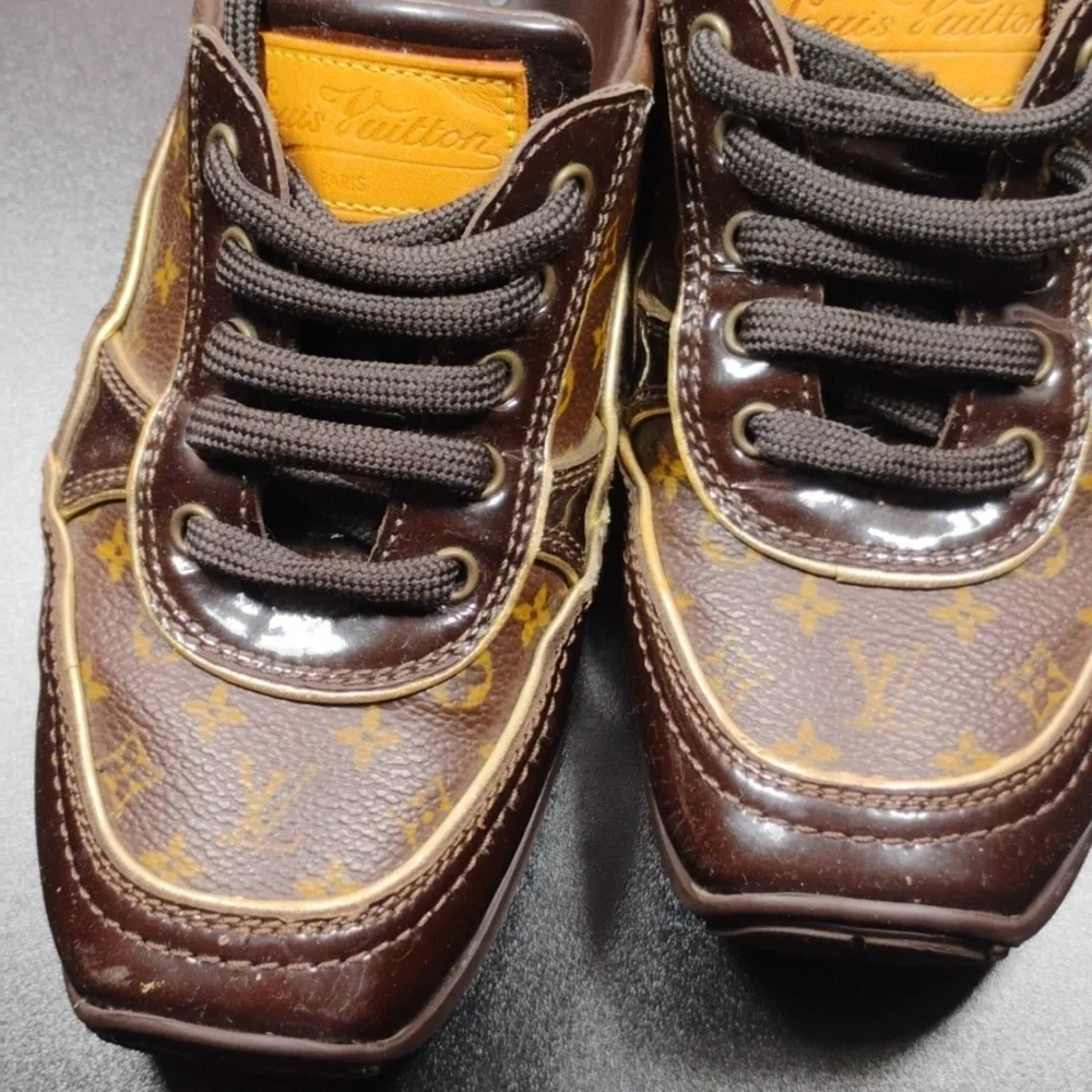 Louis Vuitton Monogram Suede Trainers Size 13 Kids - Picture 15 of 17